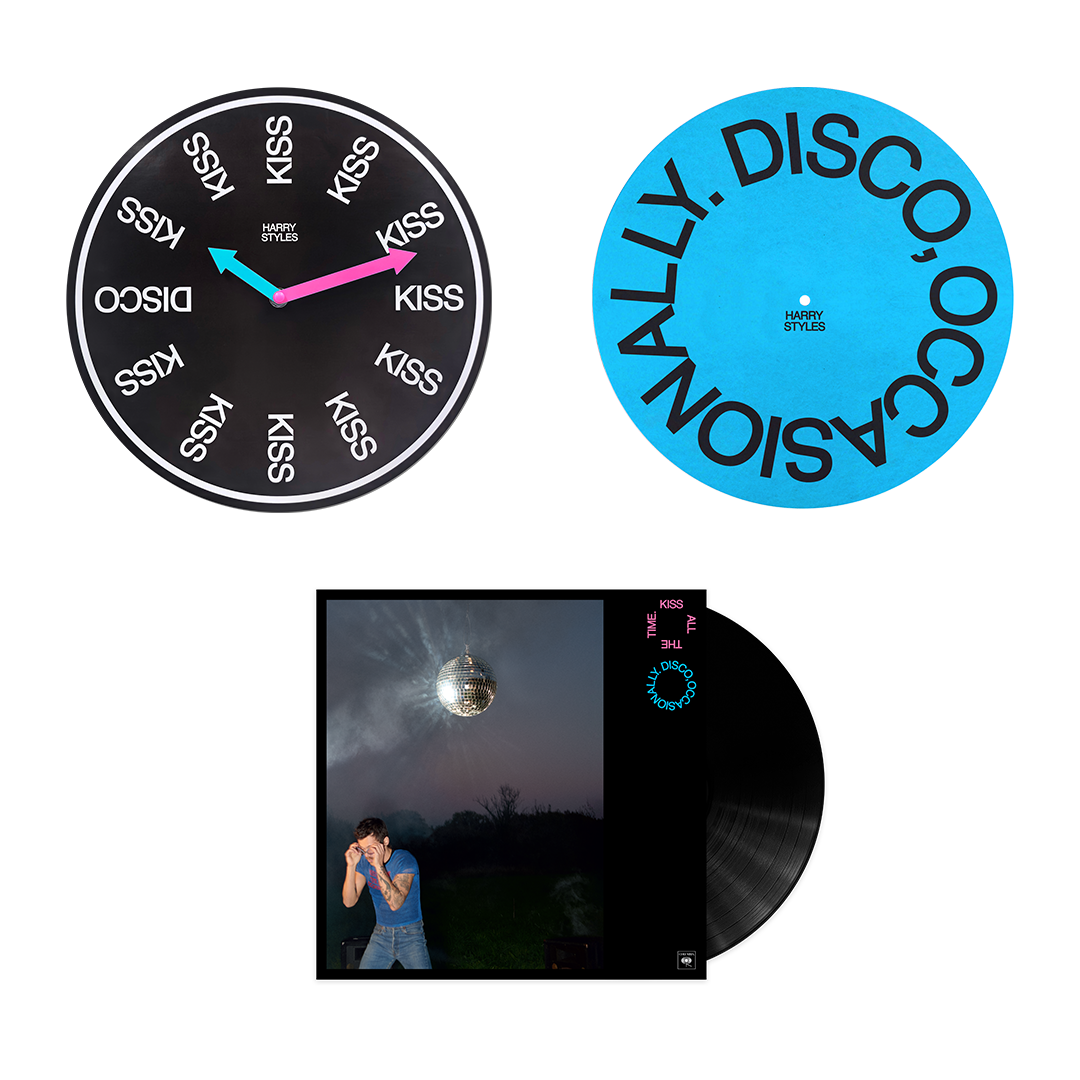 KISS ALL THE TIME. DISCO, OCCASIONALLY. – CLOCK + VINYL SLIPMAT + VINYL